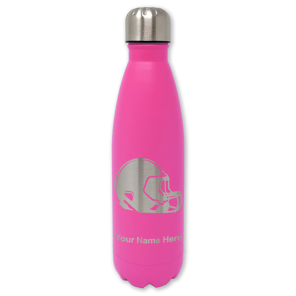 LaserGram Double Wall Water Bottle, Football Helmet, Personalized Engraving Included