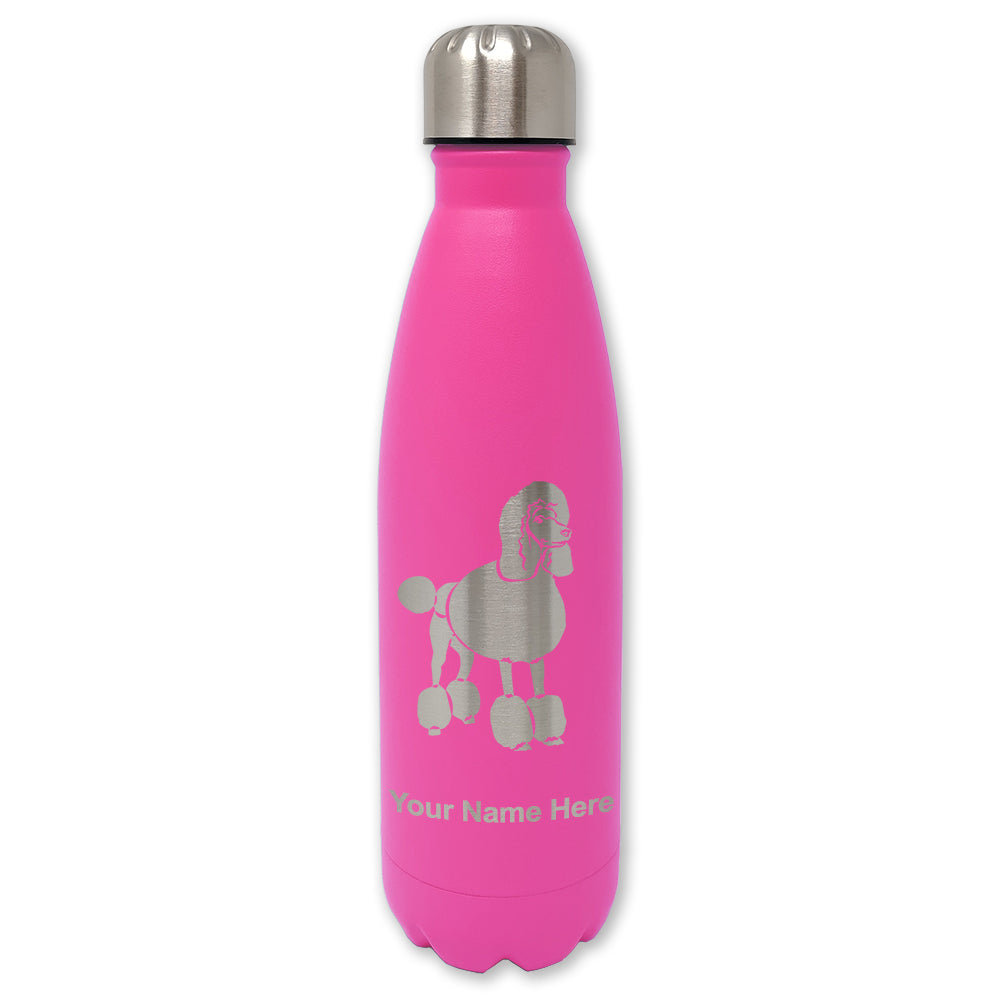 LaserGram Double Wall Water Bottle, French Poodle Dog, Personalized Engraving Included