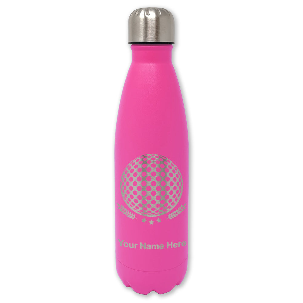 LaserGram Double Wall Water Bottle, Golf Ball, Personalized Engraving Included