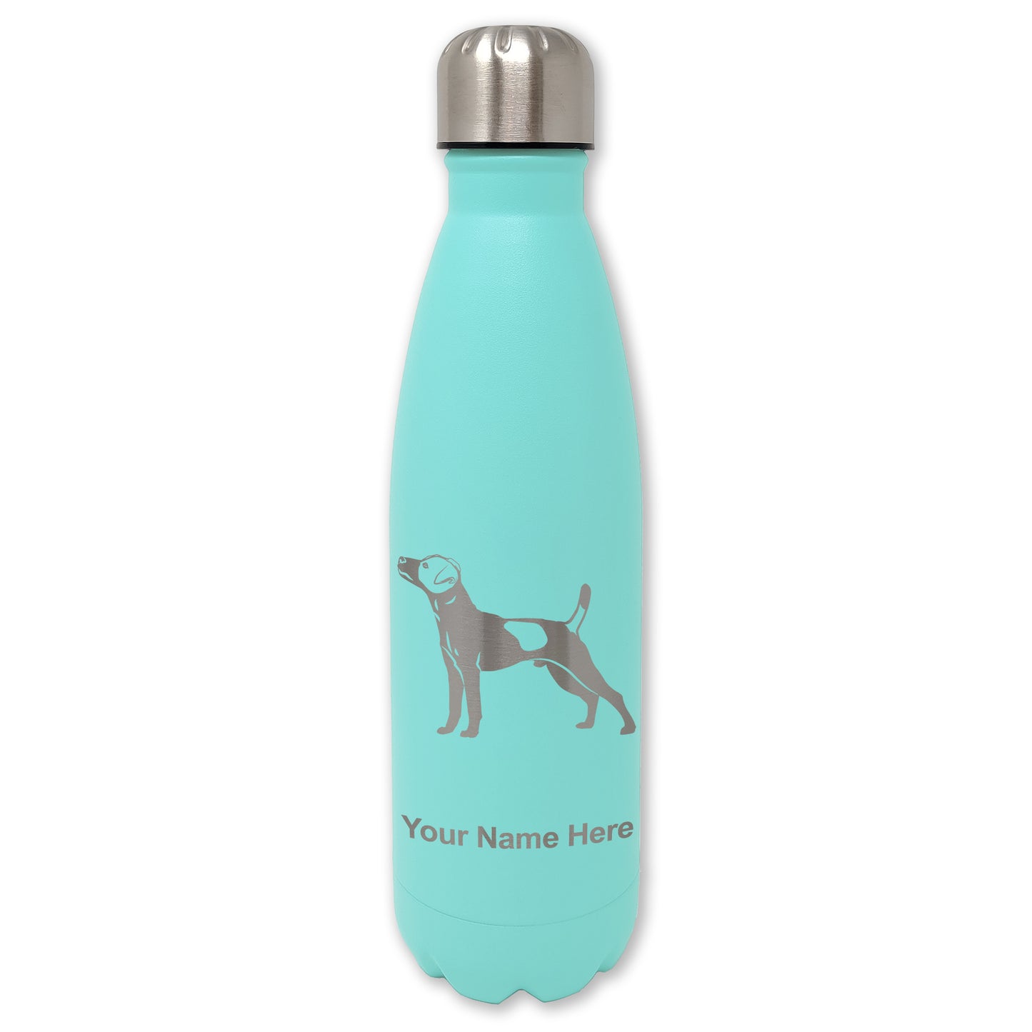 LaserGram Double Wall Water Bottle, Jack Russell Terrier Dog, Personalized Engraving Included