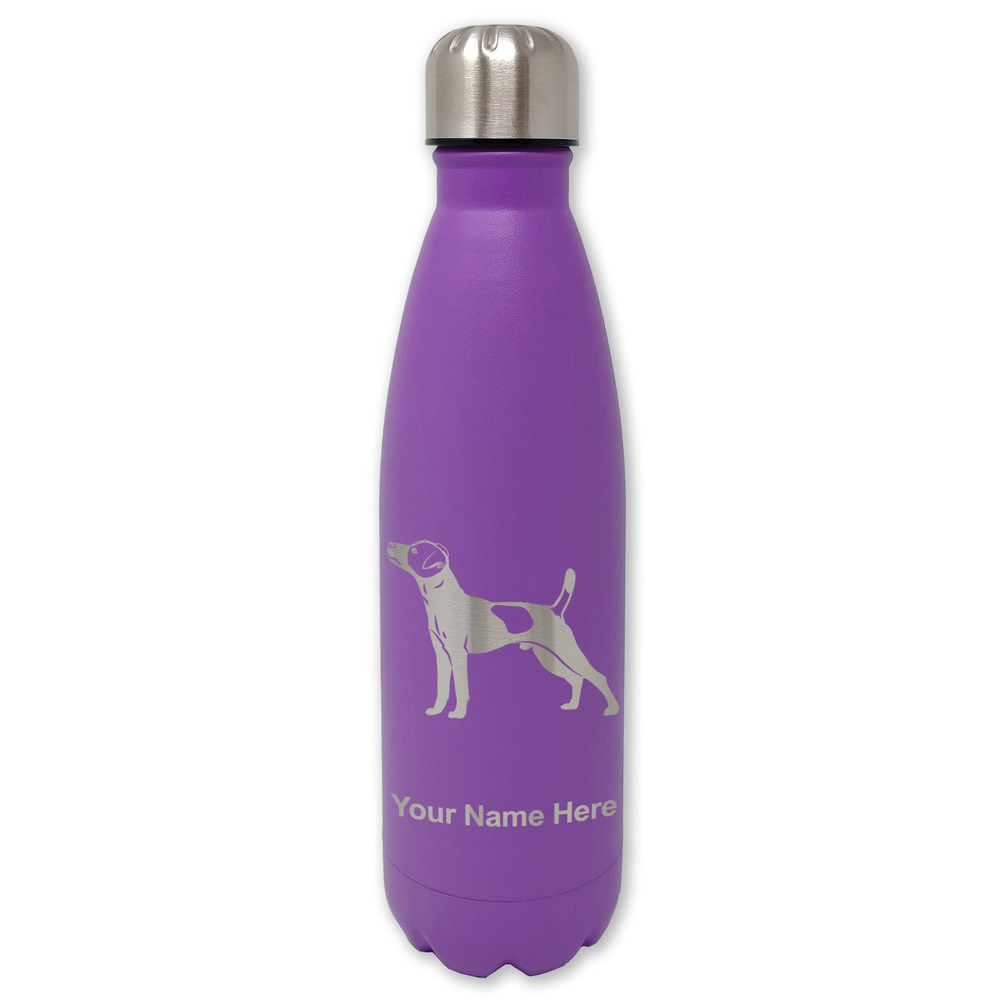 LaserGram Double Wall Water Bottle, Jack Russell Terrier Dog, Personalized Engraving Included