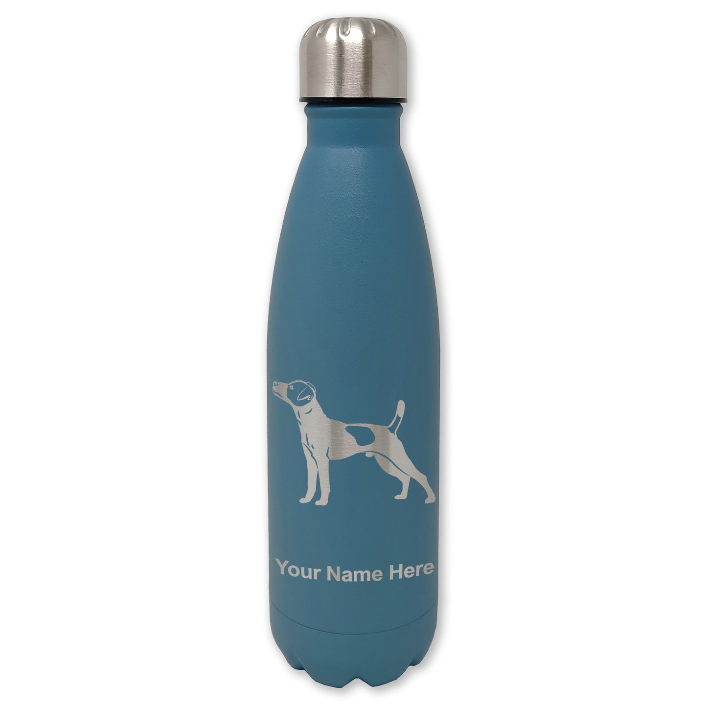 LaserGram Double Wall Water Bottle, Jack Russell Terrier Dog, Personalized Engraving Included