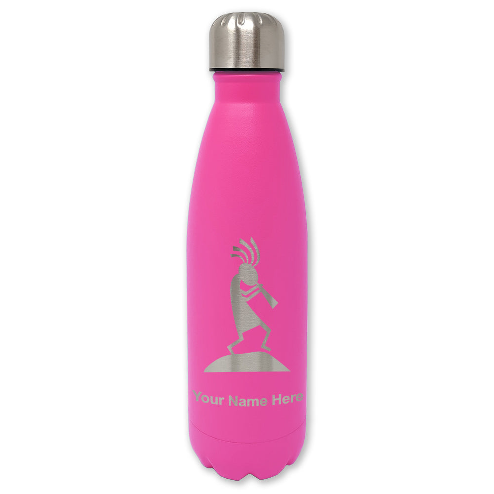 LaserGram Double Wall Water Bottle, Kokopelli, Personalized Engraving Included