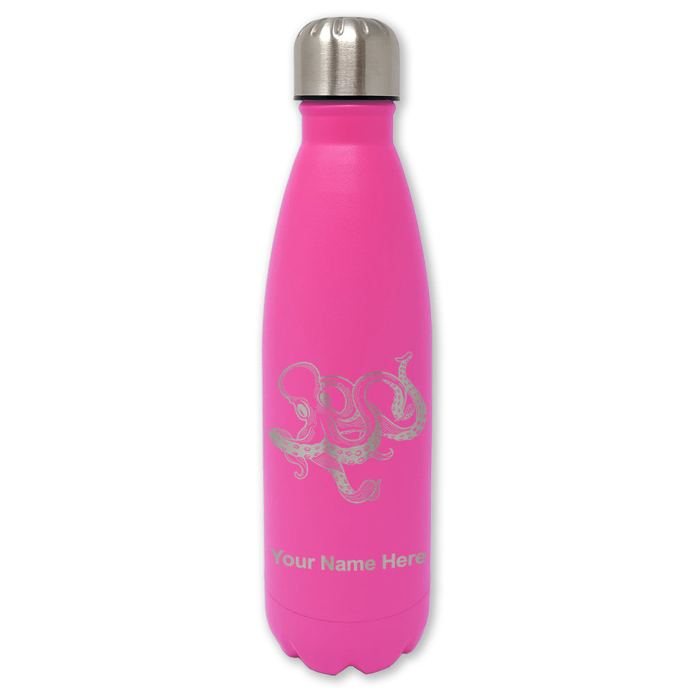LaserGram Double Wall Water Bottle, Kraken, Personalized Engraving Included