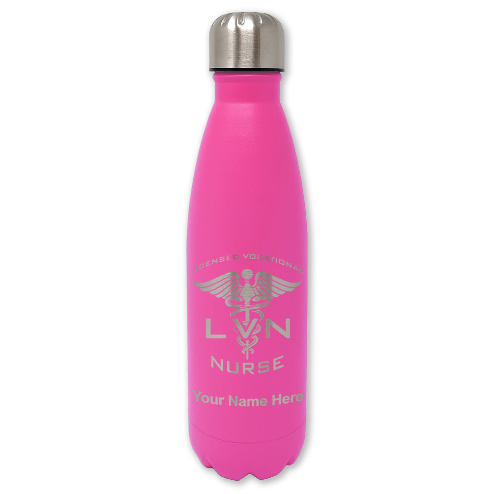 LaserGram Double Wall Water Bottle, LVN Licensed Vocational Nurse, Personalized Engraving Included