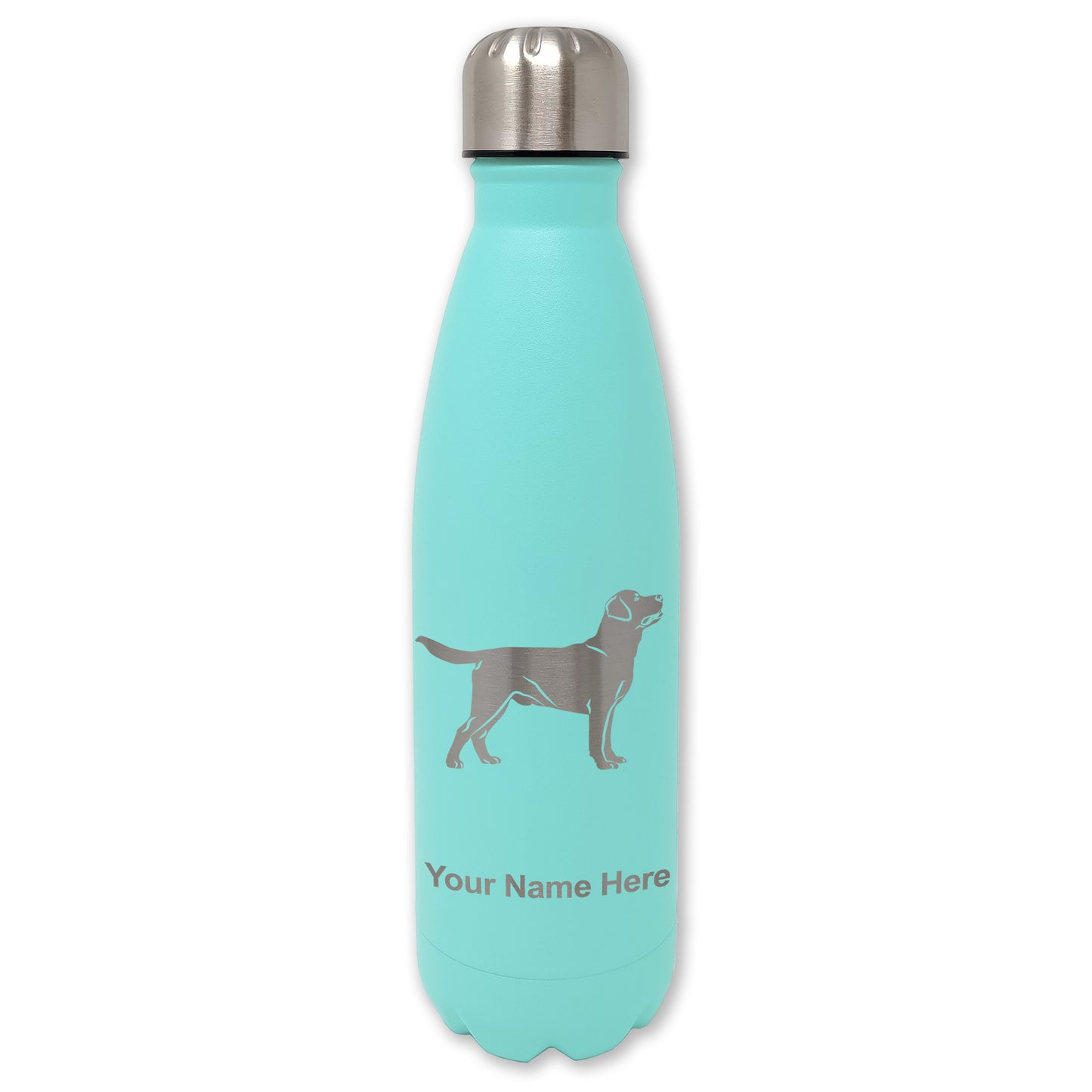 LaserGram Double Wall Water Bottle, Labrador Retriever Dog, Personalized Engraving Included