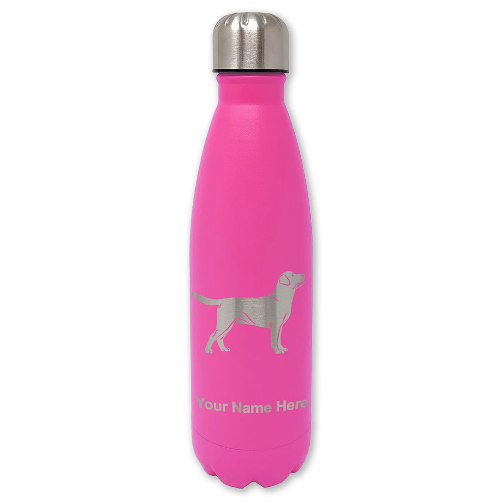 LaserGram Double Wall Water Bottle, Labrador Retriever Dog, Personalized Engraving Included