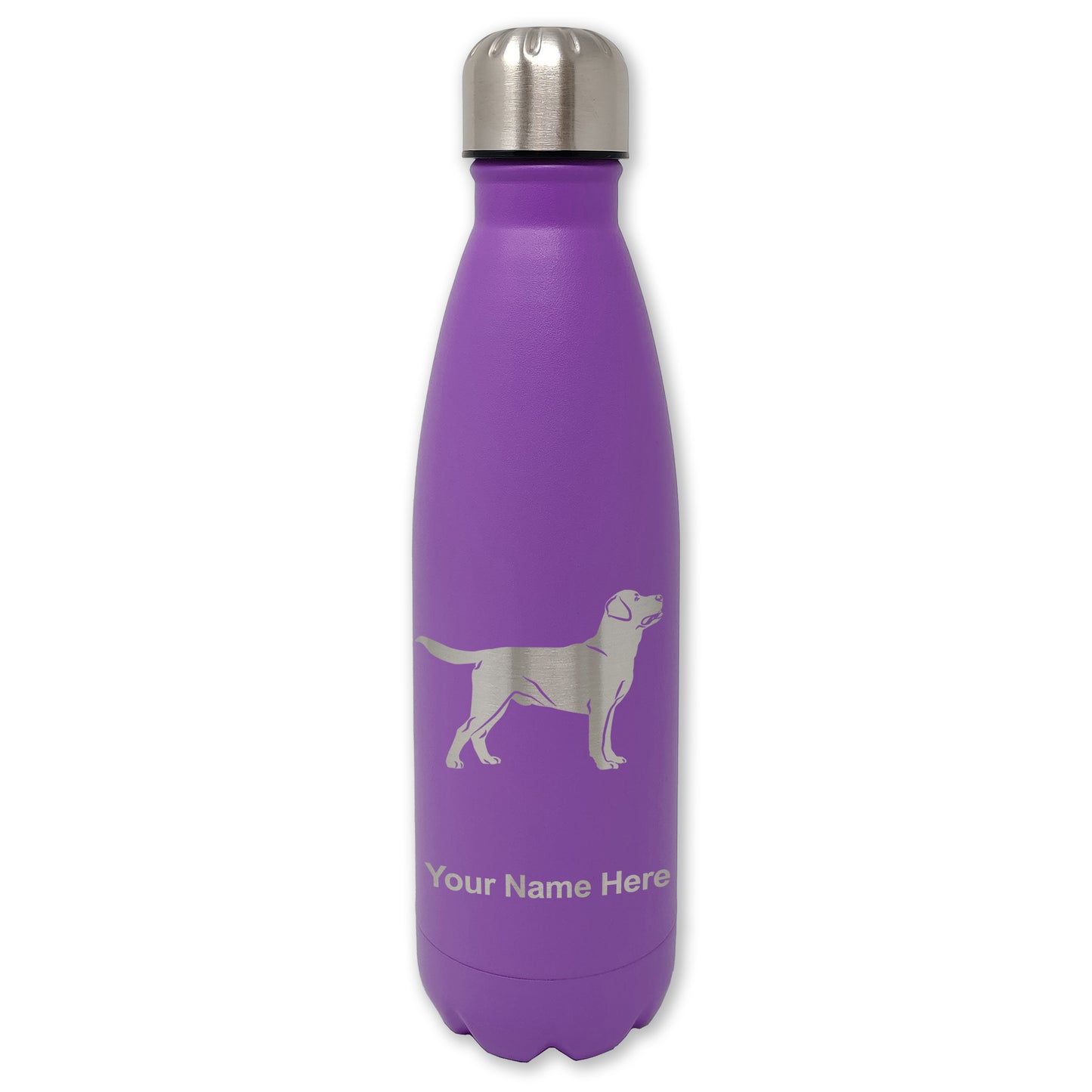 LaserGram Double Wall Water Bottle, Labrador Retriever Dog, Personalized Engraving Included