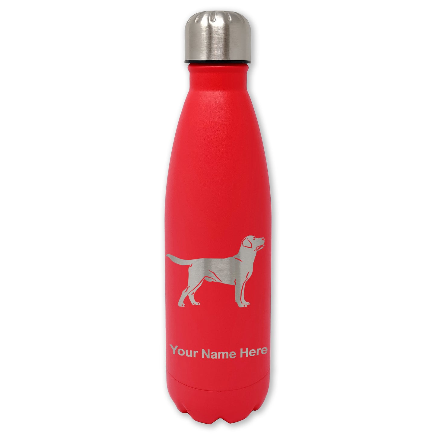 LaserGram Double Wall Water Bottle, Labrador Retriever Dog, Personalized Engraving Included