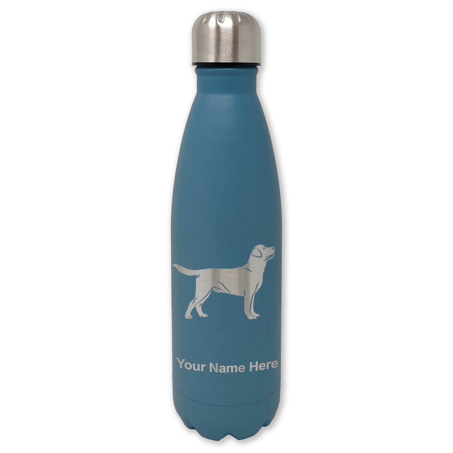 LaserGram Double Wall Water Bottle, Labrador Retriever Dog, Personalized Engraving Included