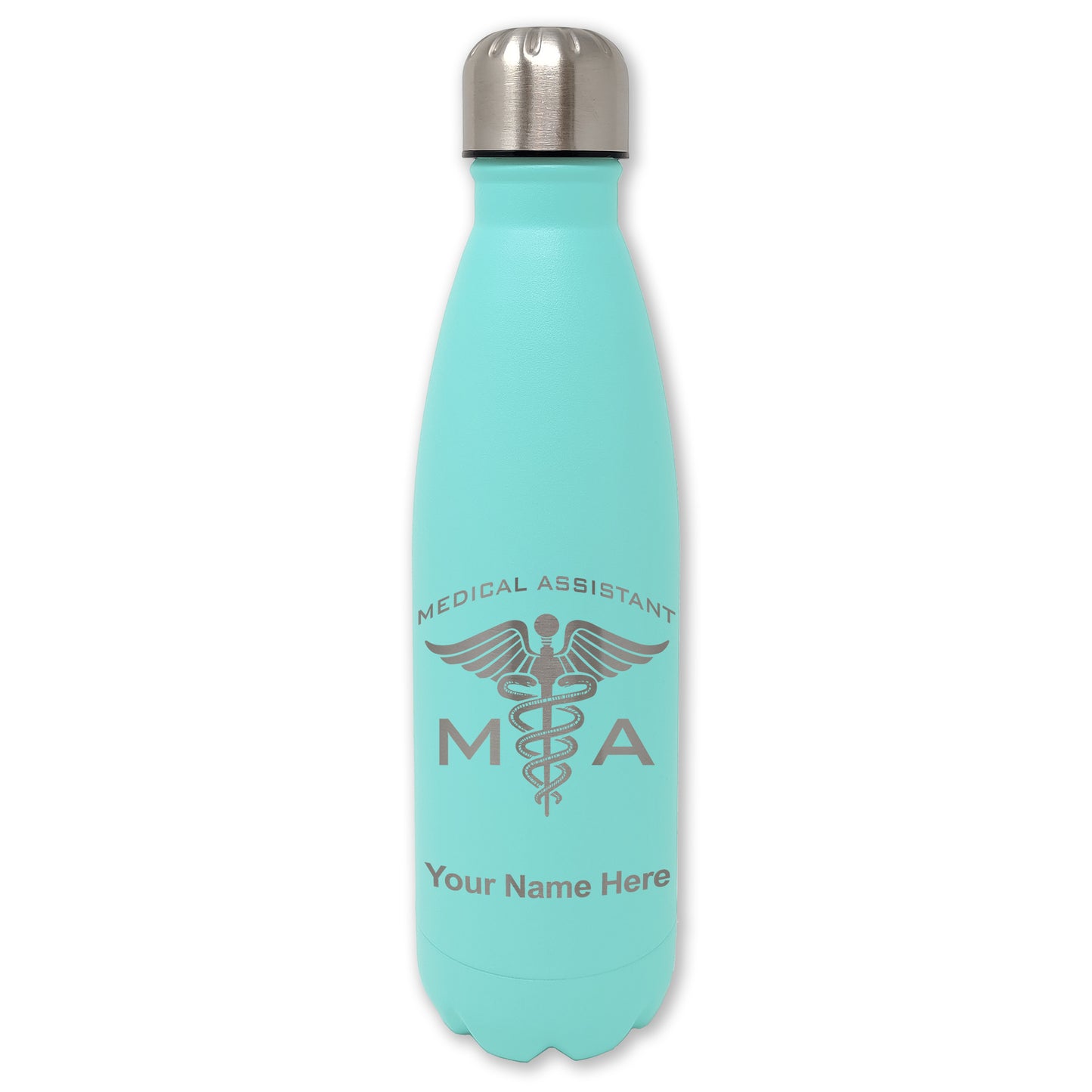 LaserGram Double Wall Water Bottle, MA Medical Assistant, Personalized Engraving Included