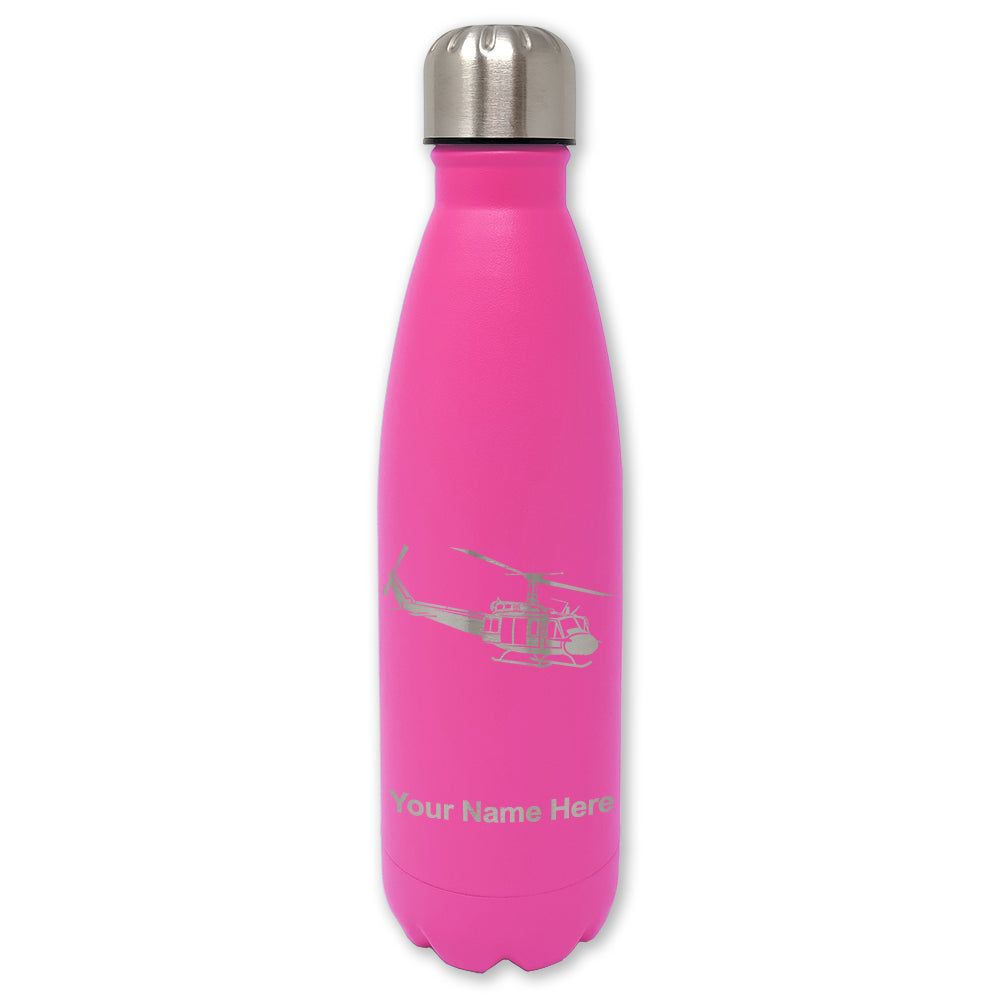 LaserGram Double Wall Water Bottle, Military Helicopter 2, Personalized Engraving Included