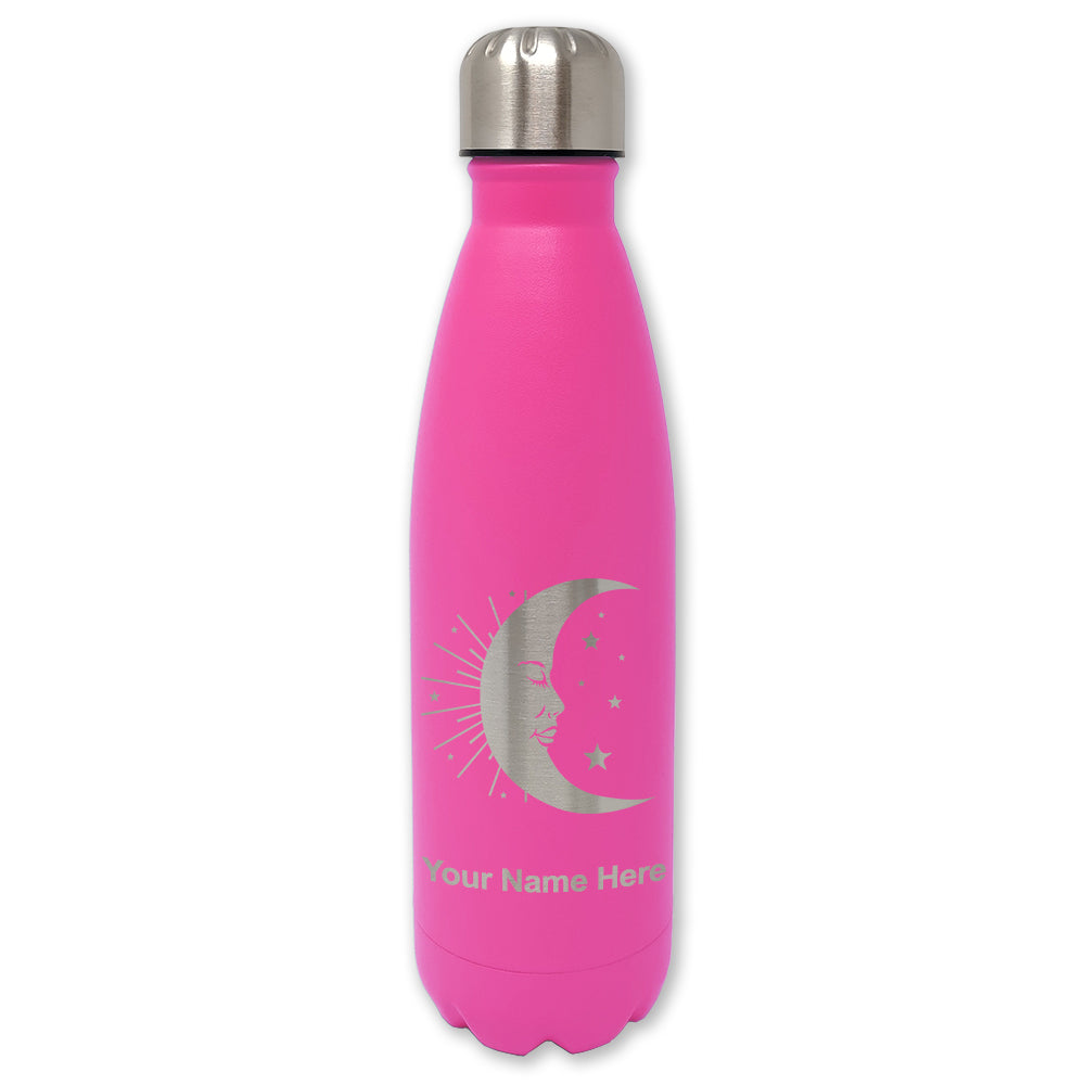 LaserGram Double Wall Water Bottle, Moon, Personalized Engraving Included