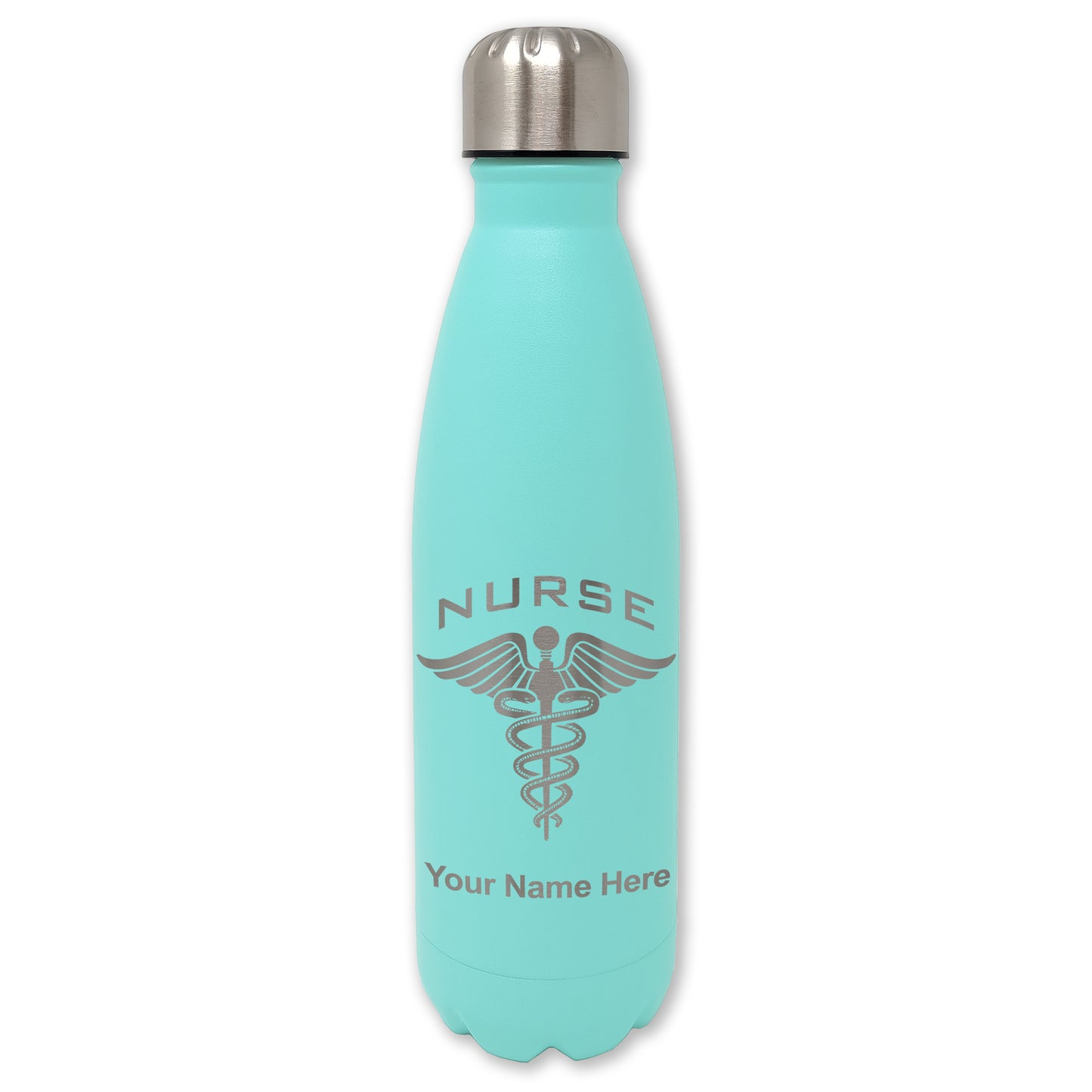 LaserGram Double Wall Water Bottle, Nurse, Personalized Engraving Included