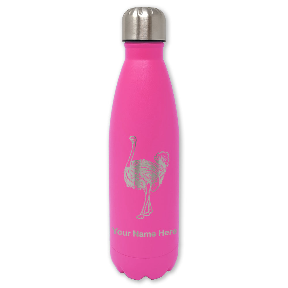 LaserGram Double Wall Water Bottle, Ostrich, Personalized Engraving Included