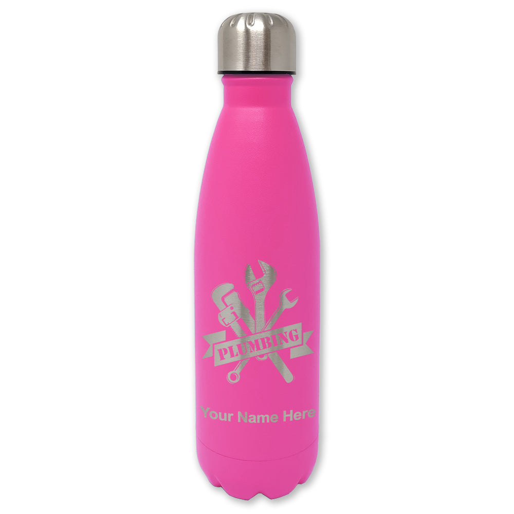 LaserGram Double Wall Water Bottle, Plumbing, Personalized Engraving Included