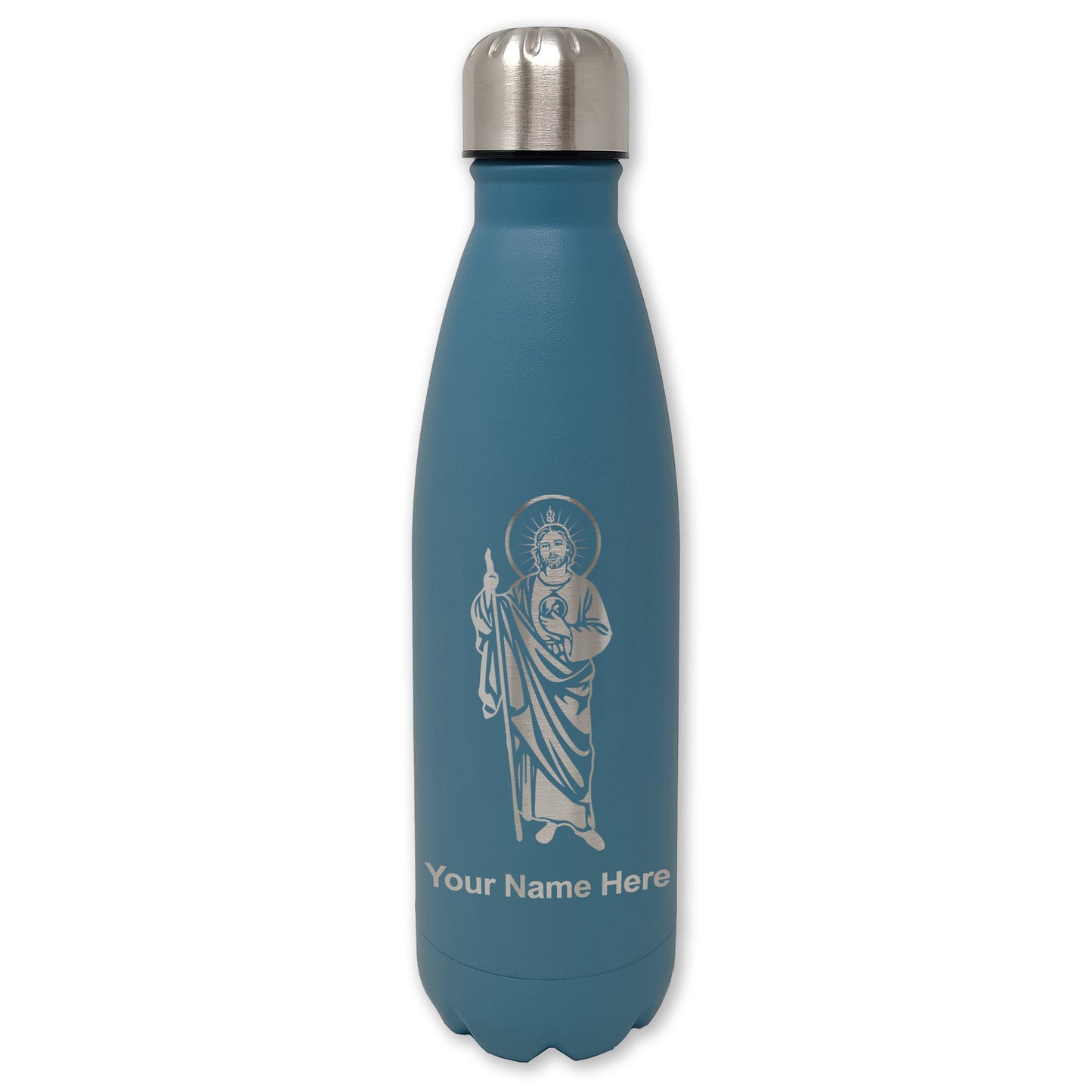 LaserGram Double Wall Water Bottle, Saint Jude, Personalized Engraving Included