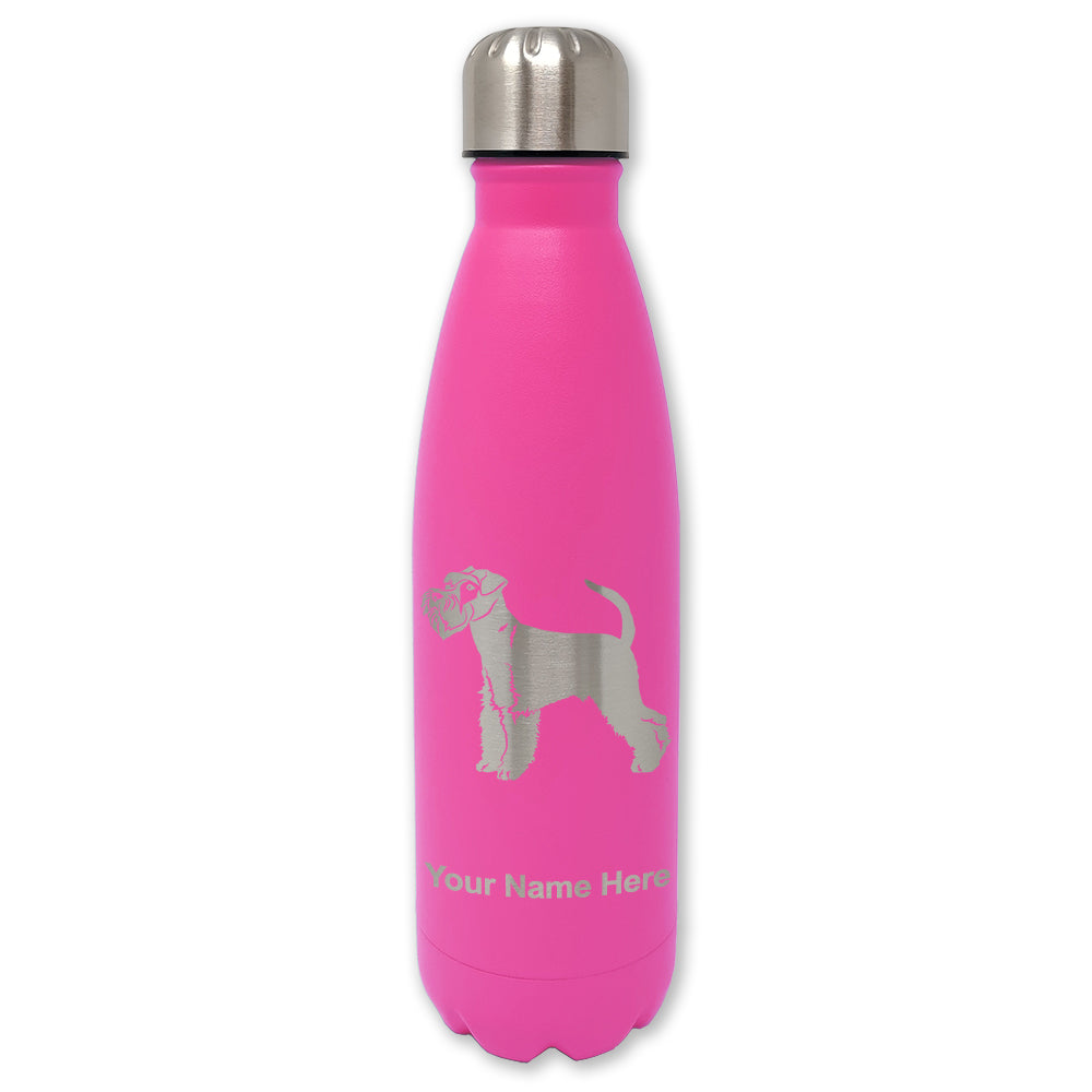 LaserGram Double Wall Water Bottle, Schnauzer Dog, Personalized Engraving Included
