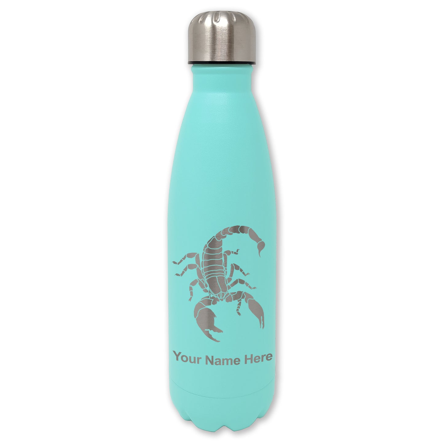 LaserGram Double Wall Water Bottle, Scorpion, Personalized Engraving Included