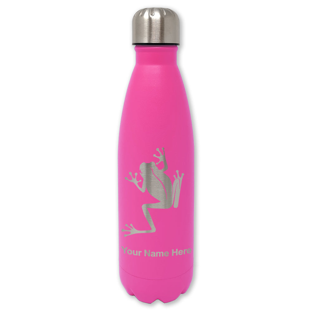 LaserGram Double Wall Water Bottle, Tree Frog, Personalized Engraving Included