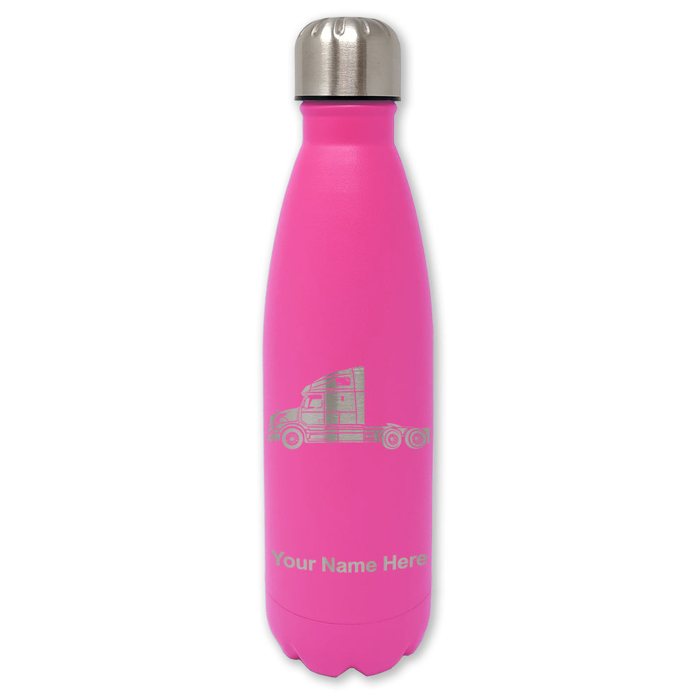 LaserGram Double Wall Water Bottle, Truck Cab, Personalized Engraving Included