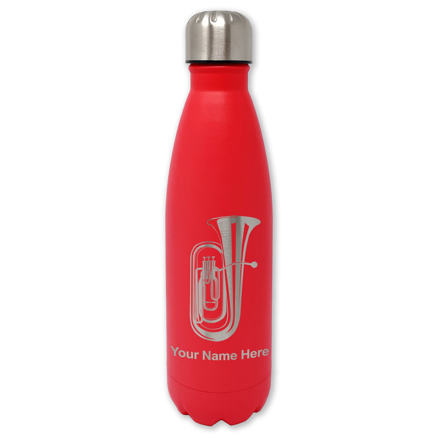 LaserGram Double Wall Water Bottle, Tuba, Personalized Engraving Included