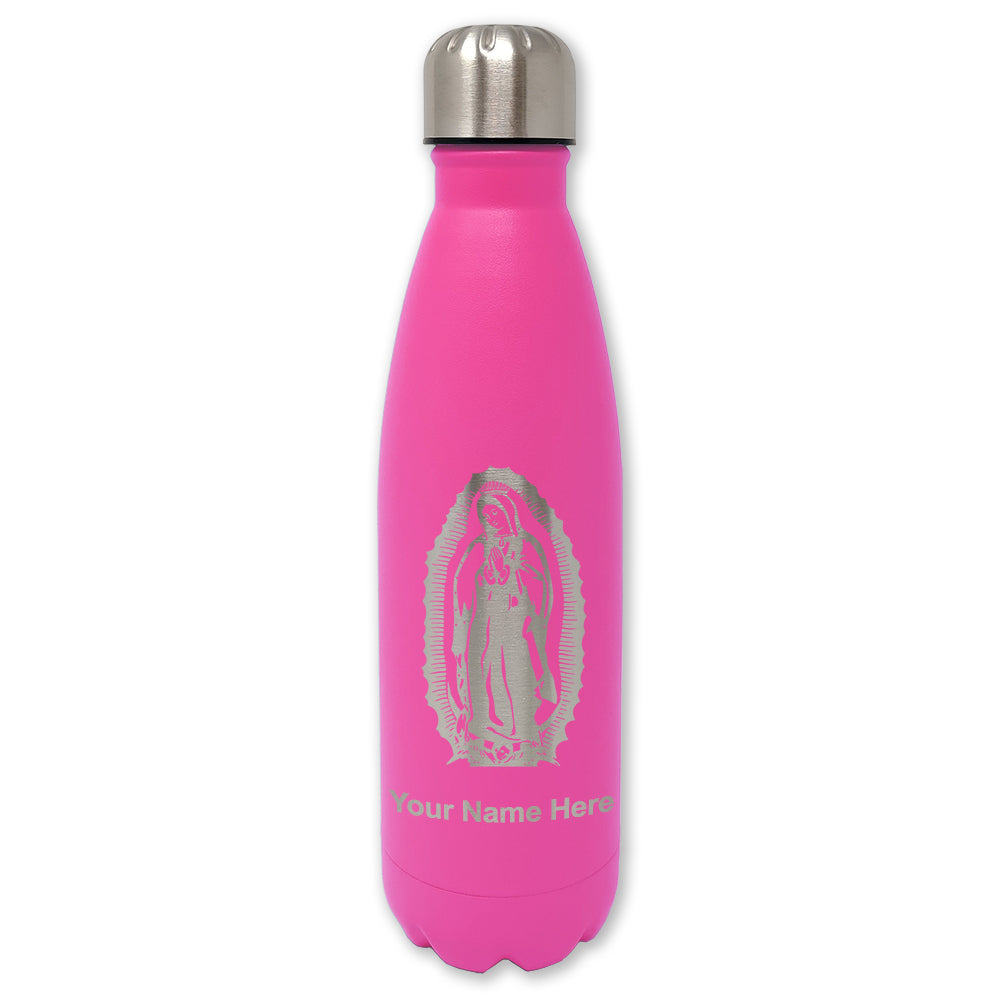 LaserGram Double Wall Water Bottle, Virgen de Guadalupe, Personalized Engraving Included