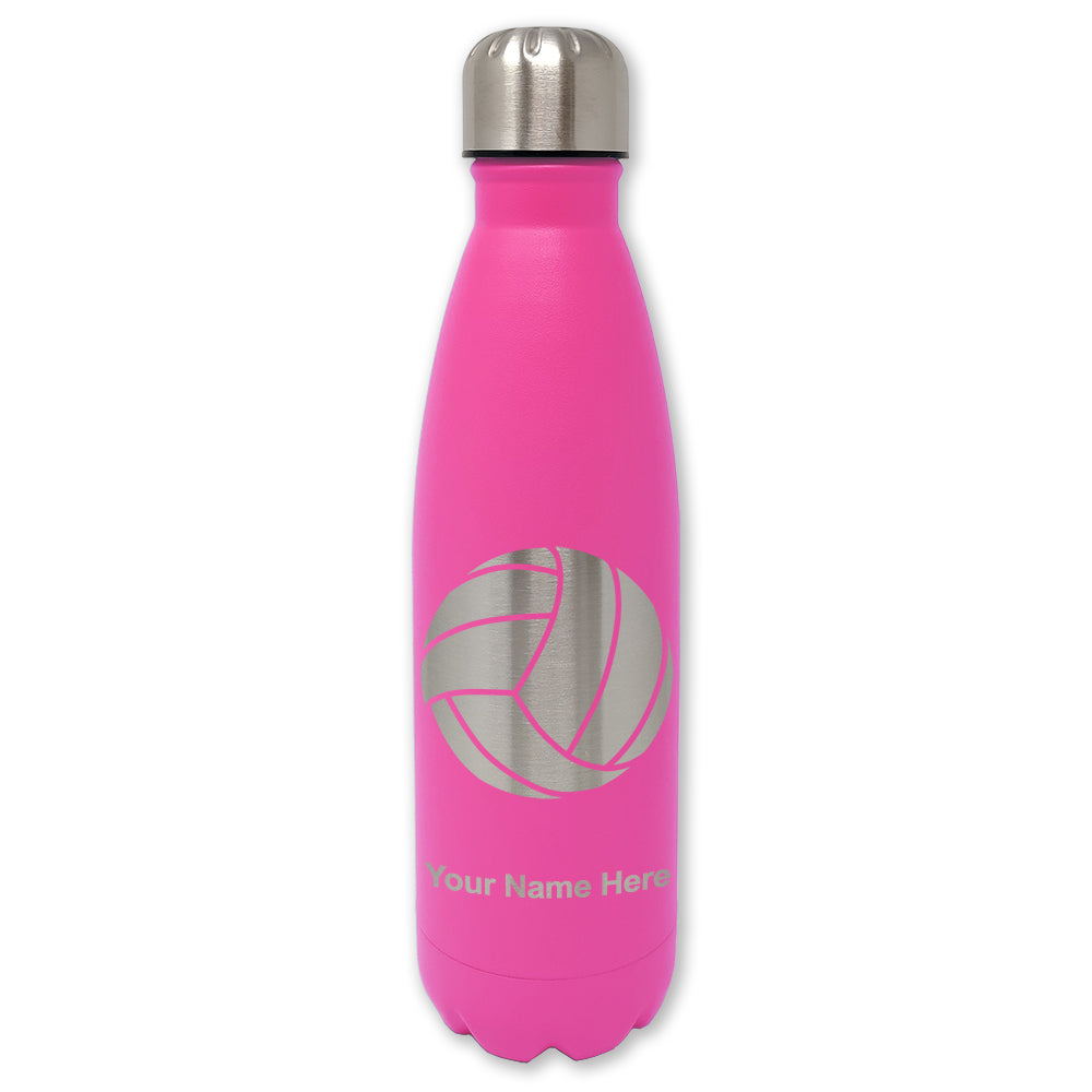 LaserGram Double Wall Water Bottle, Volleyball Ball, Personalized Engraving Included