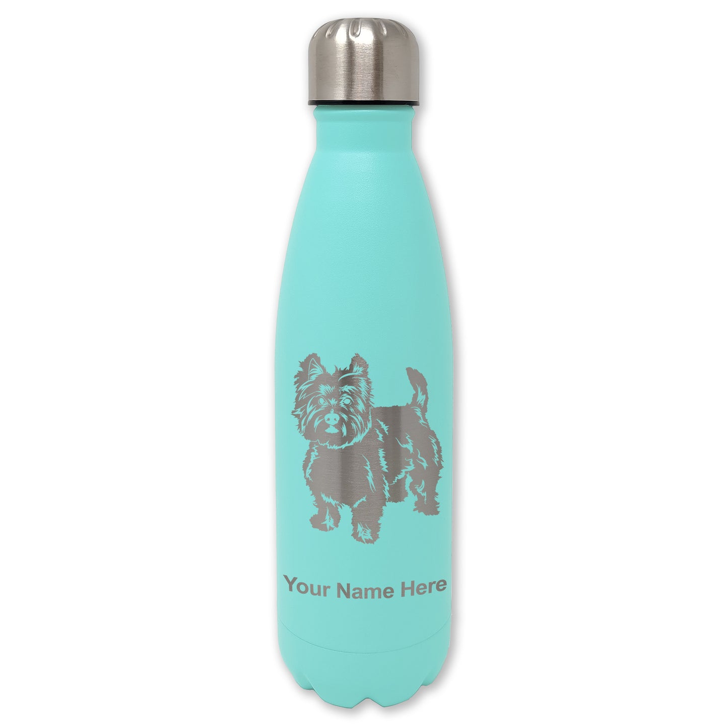 LaserGram Double Wall Water Bottle, West Highland Terrier Dog, Personalized Engraving Included