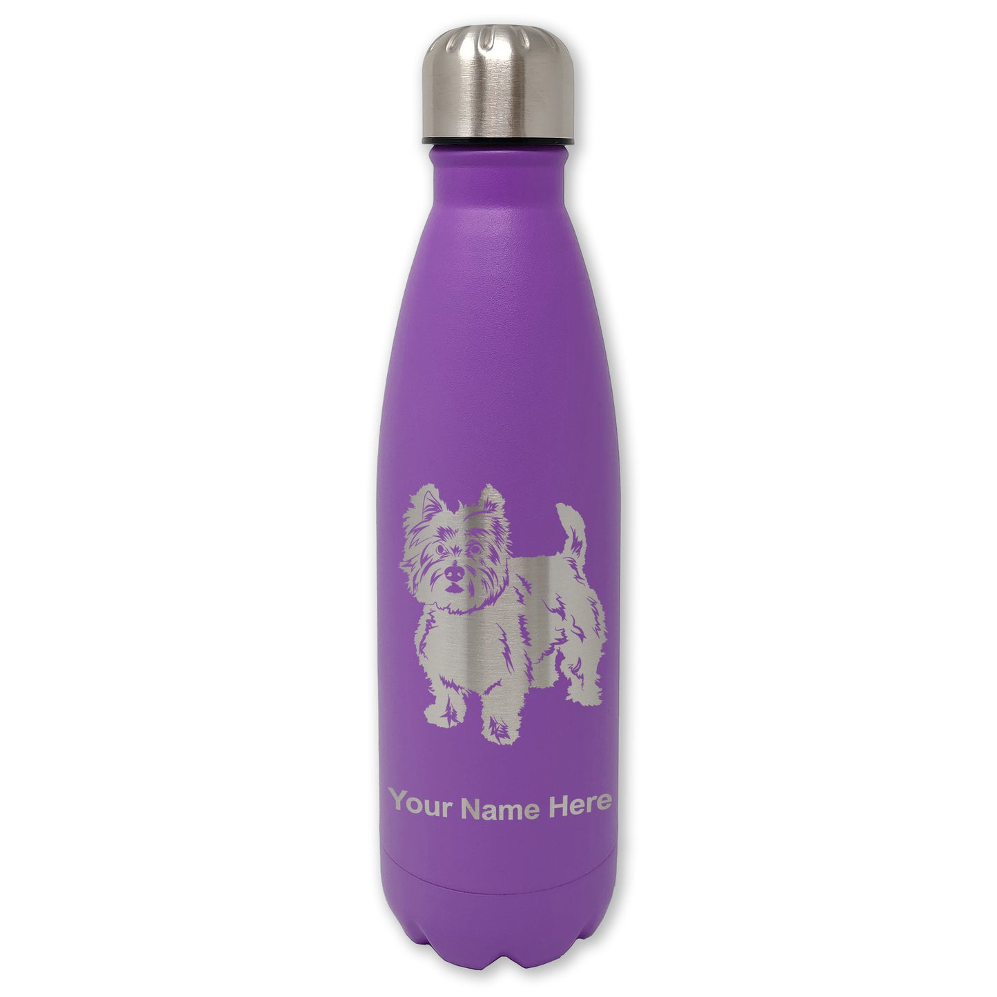 LaserGram Double Wall Water Bottle, West Highland Terrier Dog, Personalized Engraving Included
