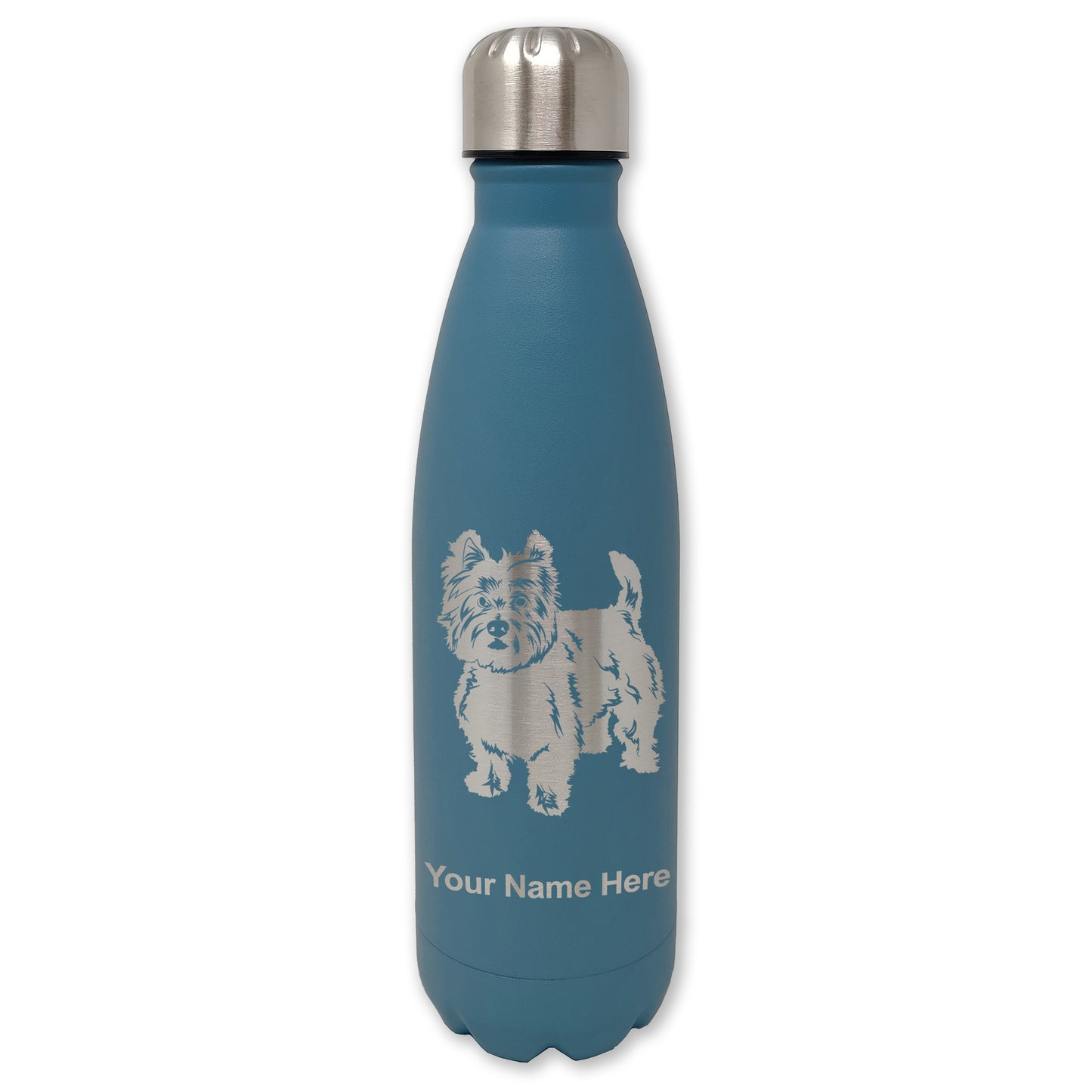 LaserGram Double Wall Water Bottle, West Highland Terrier Dog, Personalized Engraving Included