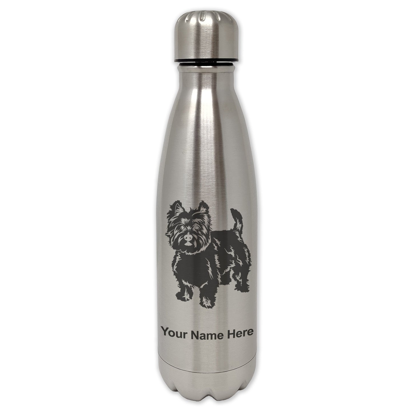 LaserGram Double Wall Water Bottle, West Highland Terrier Dog, Personalized Engraving Included