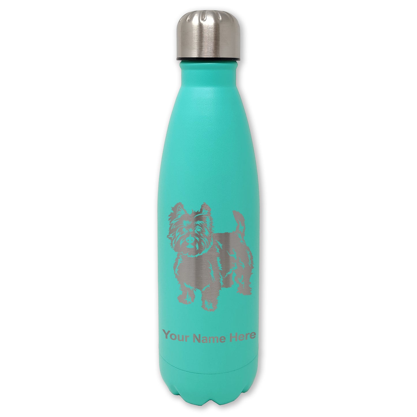LaserGram Double Wall Water Bottle, West Highland Terrier Dog, Personalized Engraving Included