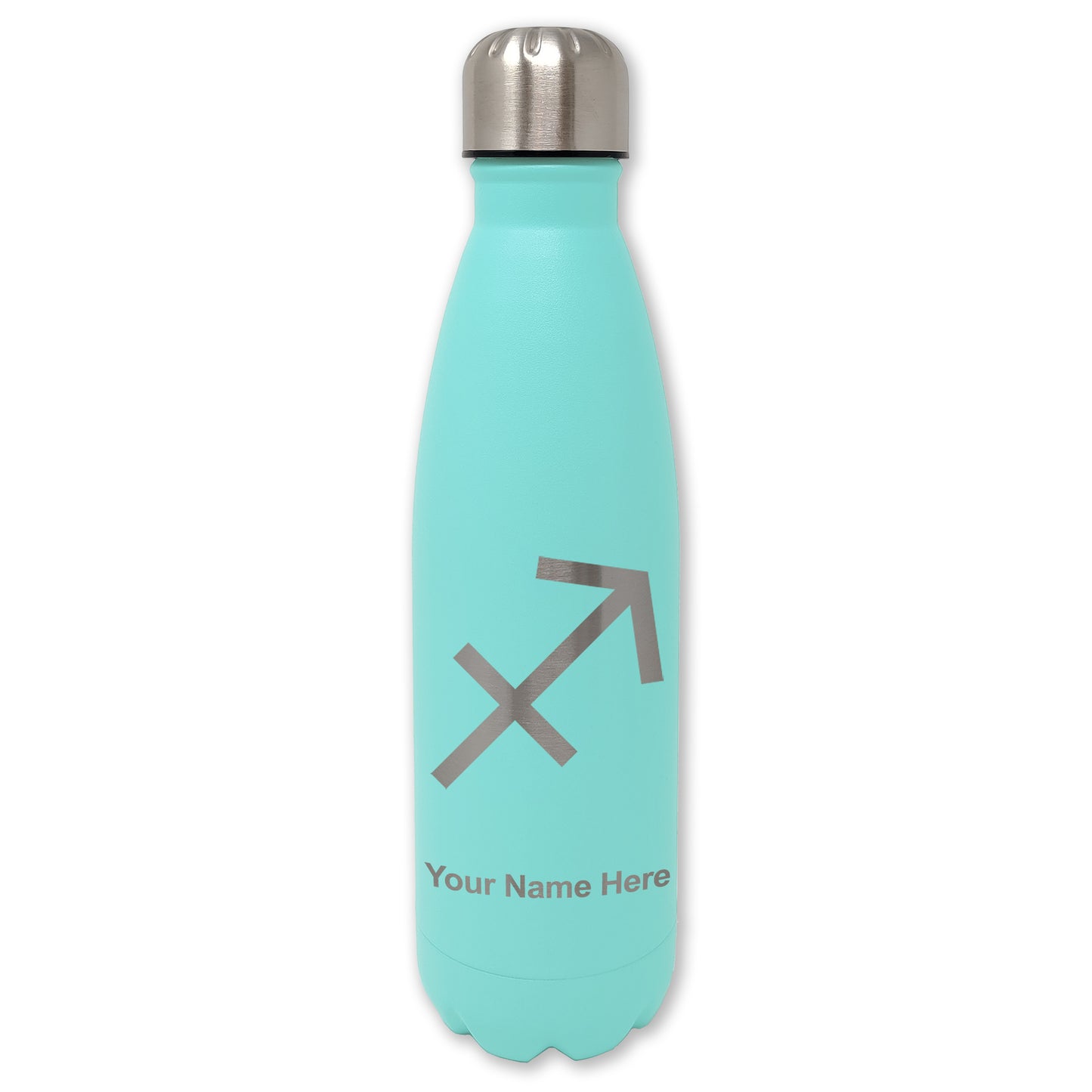 LaserGram Double Wall Water Bottle, Zodiac Sign Sagittarius, Personalized Engraving Included