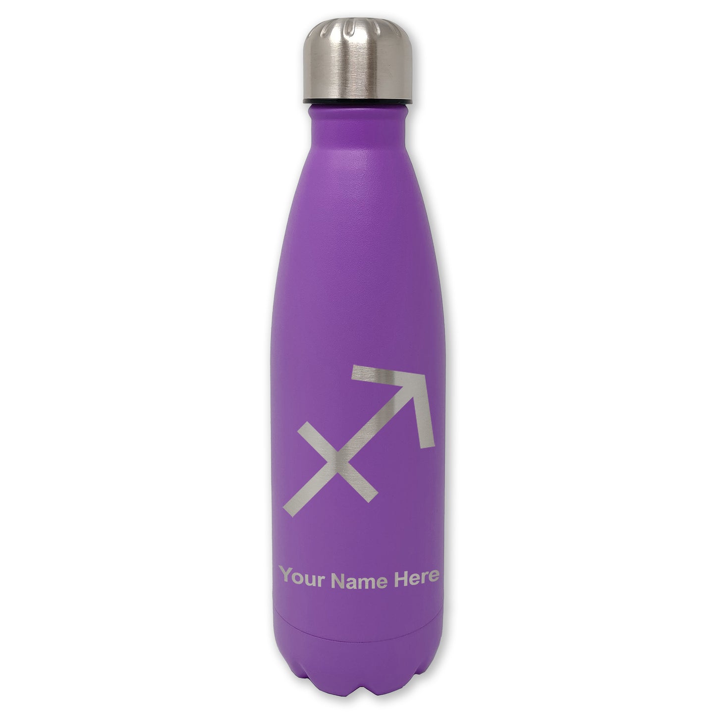 LaserGram Double Wall Water Bottle, Zodiac Sign Sagittarius, Personalized Engraving Included