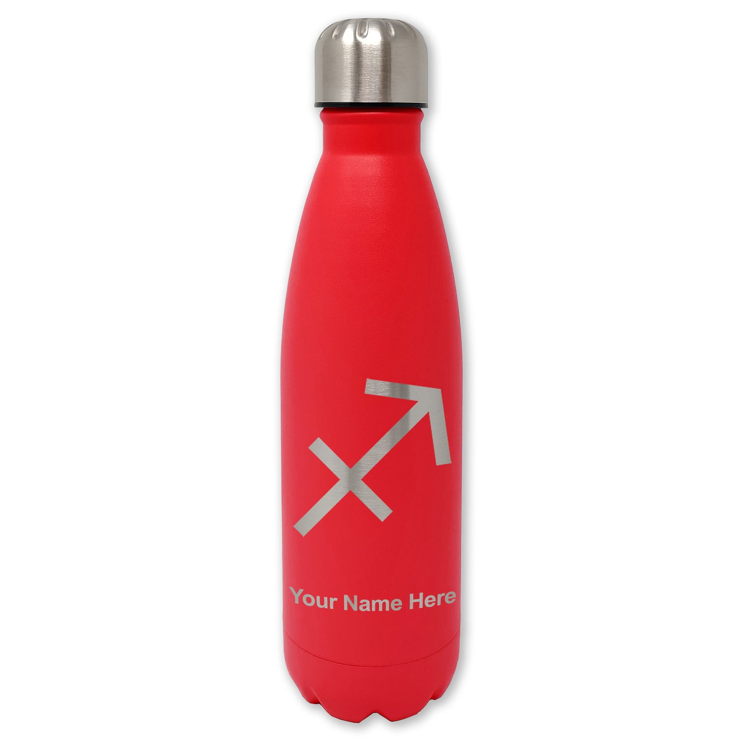 LaserGram Double Wall Water Bottle, Zodiac Sign Sagittarius, Personalized Engraving Included