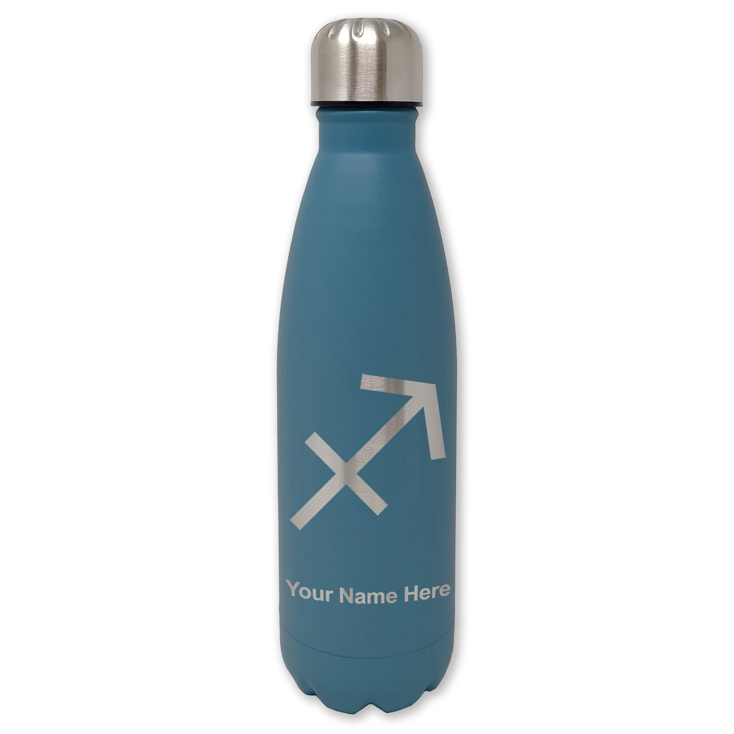 LaserGram Double Wall Water Bottle, Zodiac Sign Sagittarius, Personalized Engraving Included