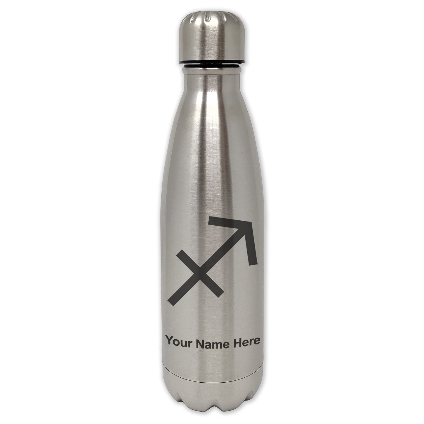 LaserGram Double Wall Water Bottle, Zodiac Sign Sagittarius, Personalized Engraving Included