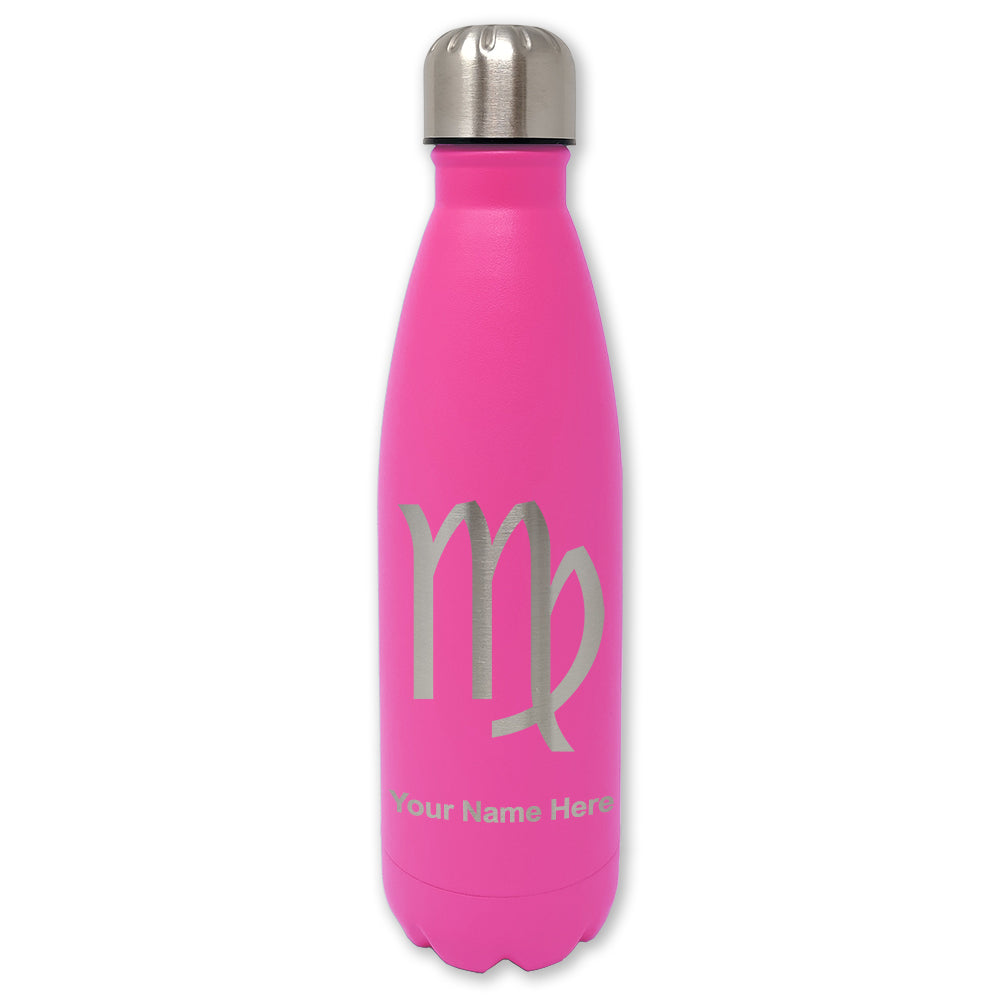 LaserGram Double Wall Water Bottle, Zodiac Sign Virgo, Personalized Engraving Included
