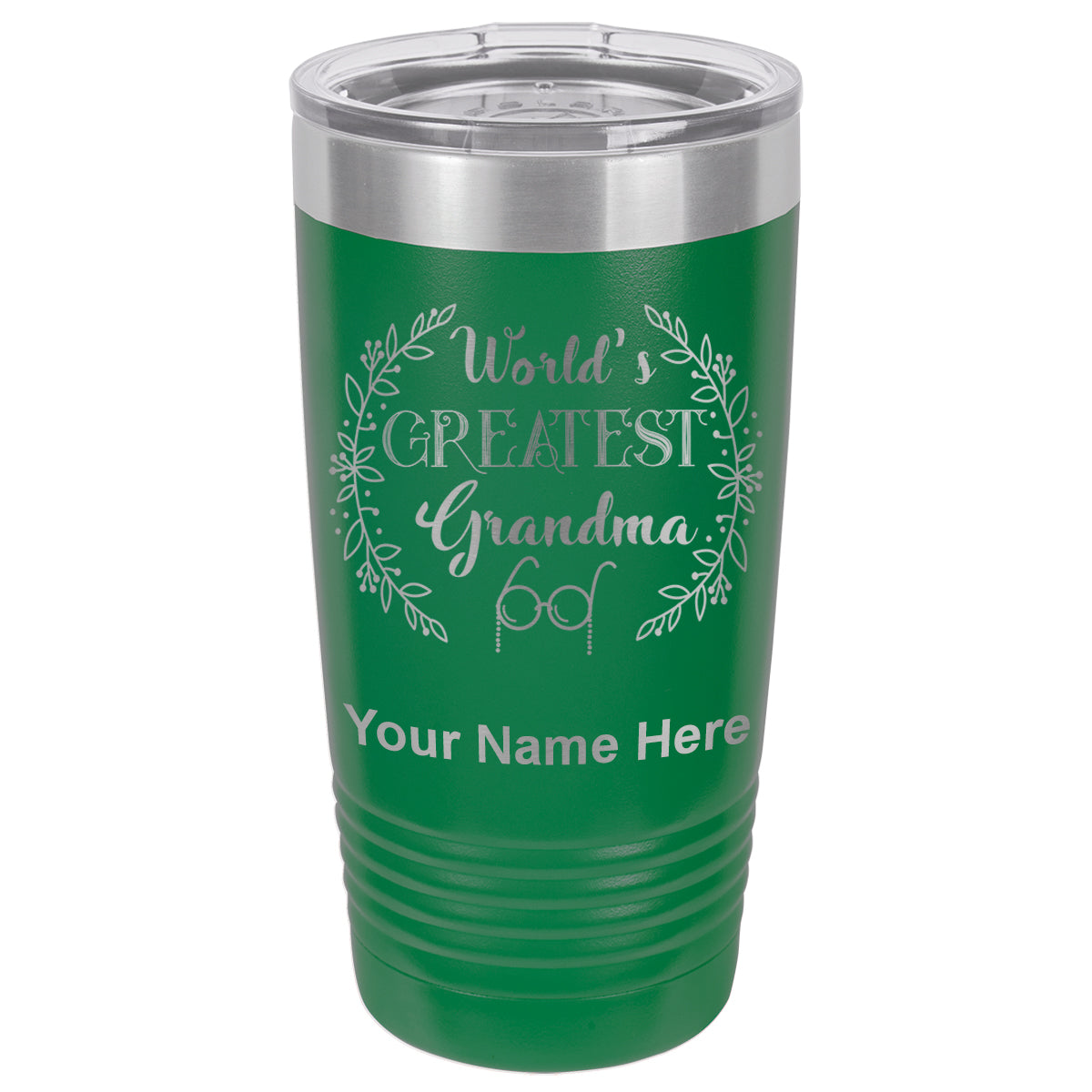 20oz Vacuum Insulated Tumbler Mug, World's Greatest Grandma, Personalized Engraving Included