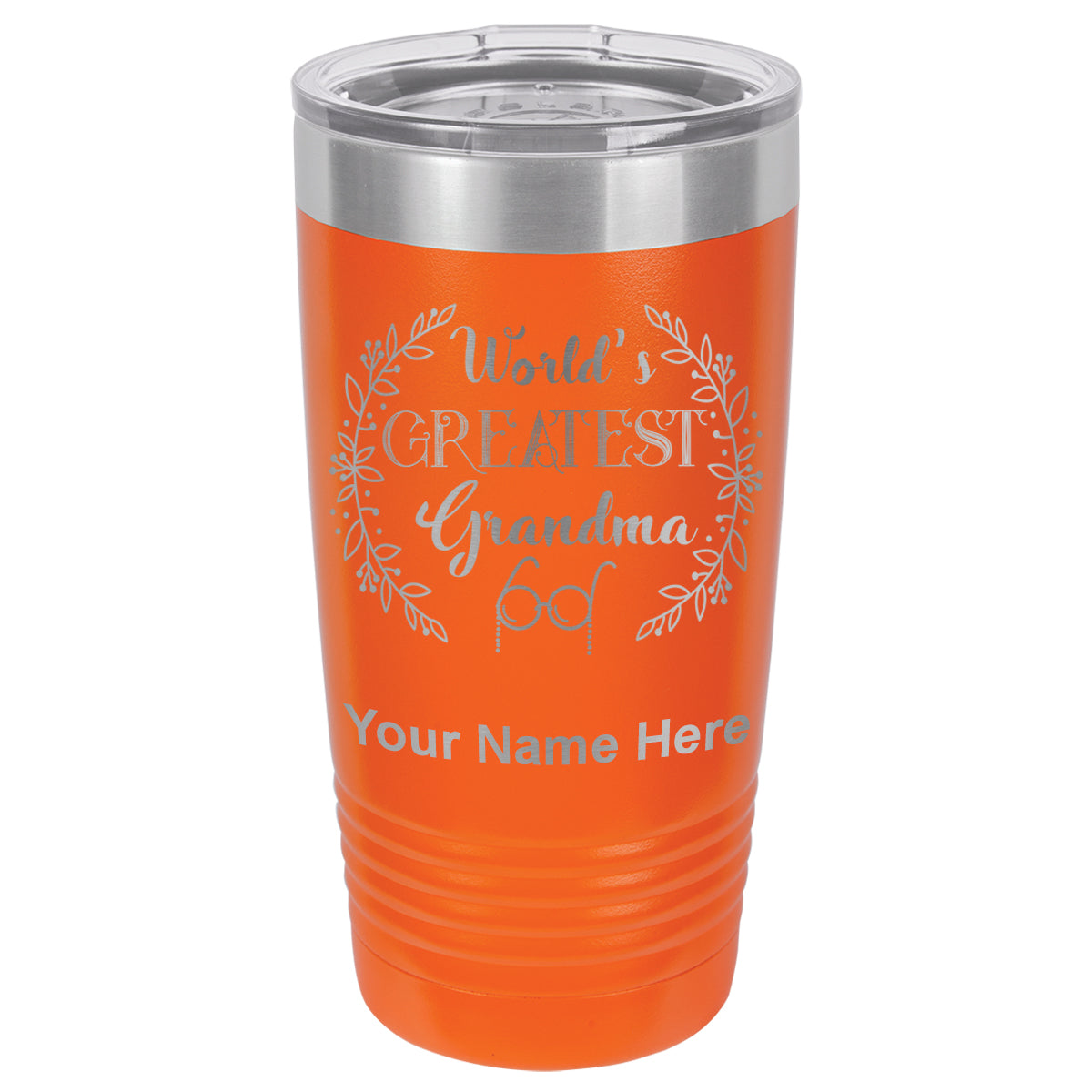 20oz Vacuum Insulated Tumbler Mug, World's Greatest Grandma, Personalized Engraving Included