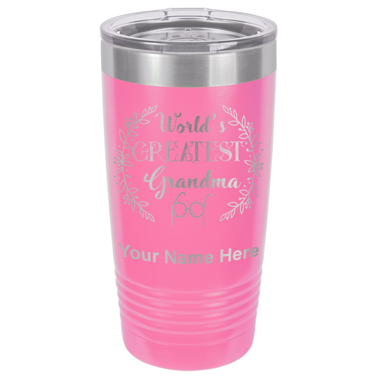 20oz Vacuum Insulated Tumbler Mug, World's Greatest Grandma, Personalized Engraving Included