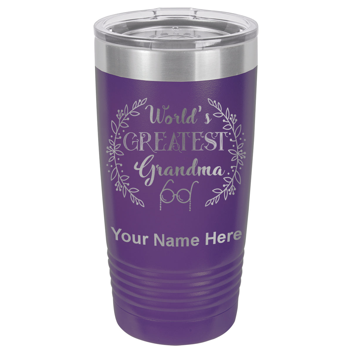 20oz Vacuum Insulated Tumbler Mug, World's Greatest Grandma, Personalized Engraving Included