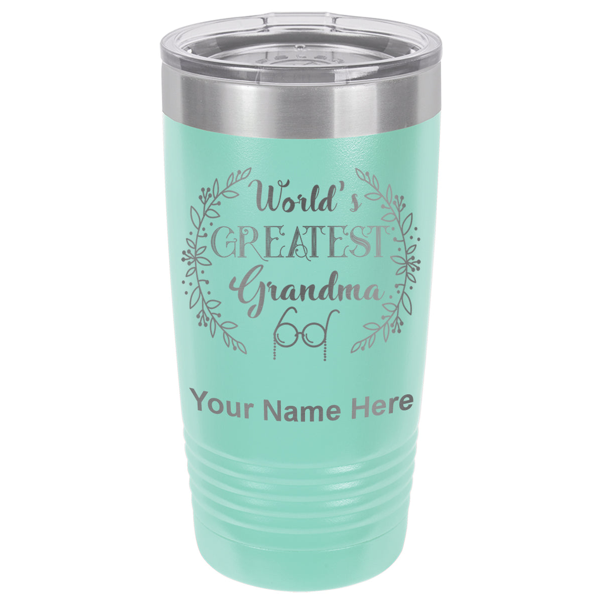 20oz Vacuum Insulated Tumbler Mug, World's Greatest Grandma, Personalized Engraving Included