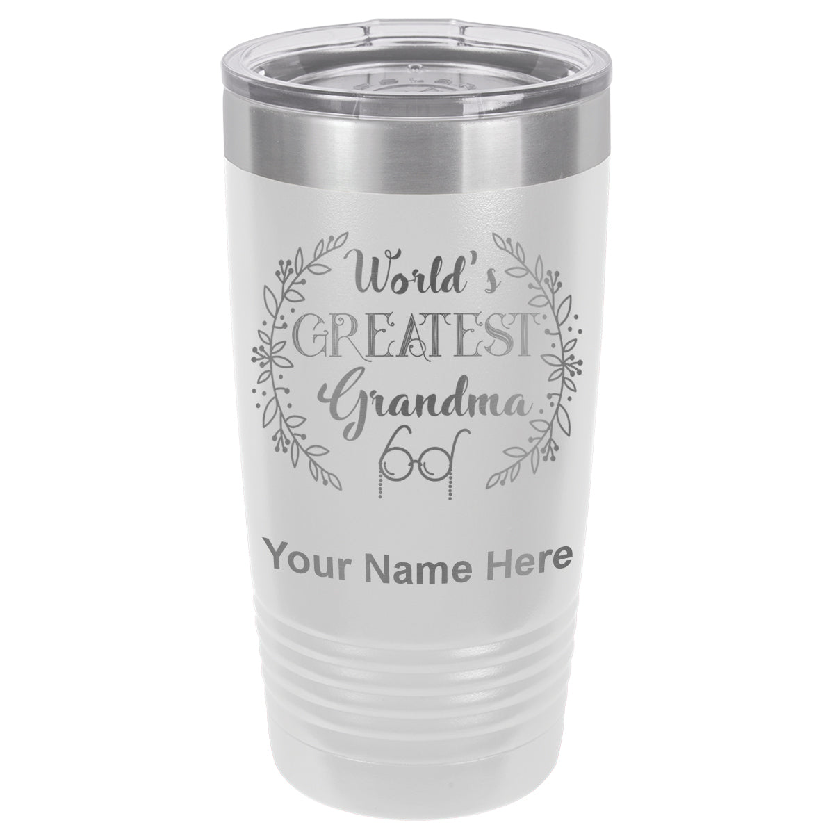 20oz Vacuum Insulated Tumbler Mug, World's Greatest Grandma, Personalized Engraving Included