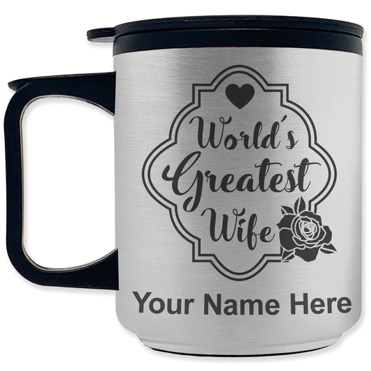 Coffee Travel Mug, World's Greatest Wife, Personalized Engraving Included