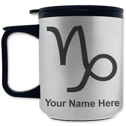 Coffee Travel Mug, Zodiac Sign Capricorn, Personalized Engraving Included