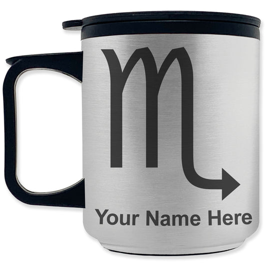 Coffee Travel Mug, Zodiac Sign Scorpio, Personalized Engraving Included