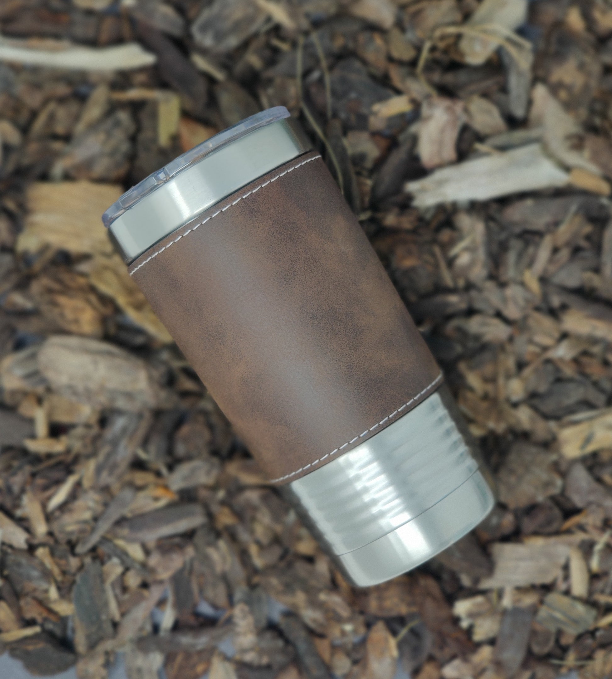 Leather Wrapped Stainless Steel Insulated Tumbler 20oz