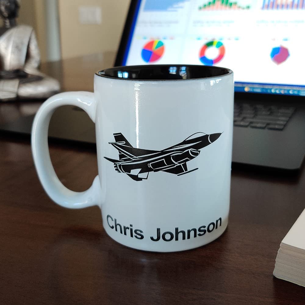 11oz Round Ceramic Coffee Mug, ATC Air Traffic Controller, Personalized Engraving Included